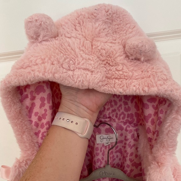 Jessica Simpson Faux Fur pink coat size 18months - Picture 2 of 6